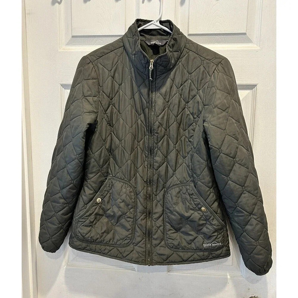 Eddie Bauer Women’s Olive Green “Capers”Quilted Lightweight Field Jacket  Medium - Picture 2 of 11